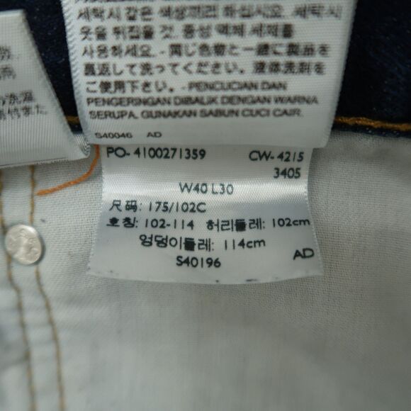 Levi's 505 Jeans Mens Size 40x30 Blue Regular Straight 100% Cotton Denim Dark - Picture 5 of 16